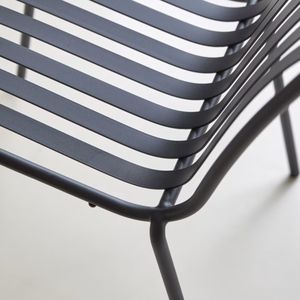 Silla de Patio de Metal con Recubrimiento en Polvo, Respaldo Curvo, Resistente a la Intemperie, para Comer al Aire Libre y Balcón - Product Image 5