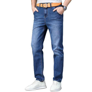 2025 High Quality Men's Casual Denim <b>Jeans</b> Pants Stylish Straight Style <b>with</b> Mid <b>Waist</b> Factory Direct High Street Fashion - Product Image 1
