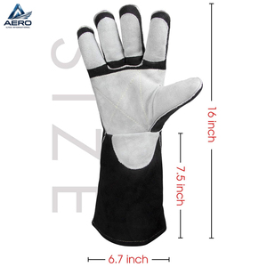 Gants de soudage de sécurité à manches longues de qualité supérieure 2026, paume renforcée, couleur noir/blanc, résistants à la chaleur, protection des mains - Product Image 3