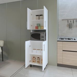 Mobile da Cucina Bianco Doppio con Dispensa Aperta - Product Image 2