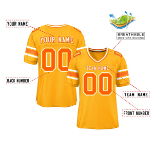 Service OEM, Nouveau design, Maillot de football américain personnalisé, Nouvelle arrivée, Respirant, Logo personnalisé, Impression numérique, Manches courtes, Imprimé - Product Image 4
