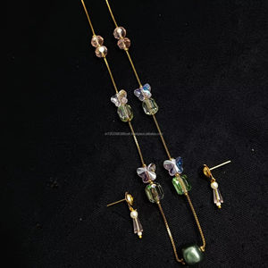 Classic American Diamond Bridal Jewelry <b>Set</b> Two-Piece Necklace and Earrings <b>for</b> <b>Wedding</b> Fashionable Classic Style - Product Image 1