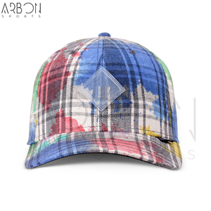 Casquettes 6 panneaux personnalisées 2026 à motif à carreaux vintage multicolore de haute qualité, par un fournisseur de premier choix, dernières nouveautés - Product Image 2