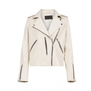 Custom Ladies Motorcycle Leather <b>Jacket</b> With Patches <b>Womens</b> Genuine Leather <b>Jacket</b> Wholesale Factory For Bulk Buyers - Product Image 1