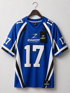 Wholsale Direct ZIAKOT INDUSTRY Custom <b>Orange</b> White-Black Mesh Authentic Football Jersey - Product Image 5