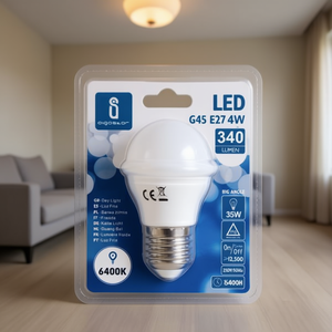 Lampadina LED G45 E27 4W 6400K Luce Diurna 340 Lumen Ampio Angolo - Product Image 3