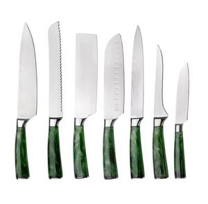 Traditional Style 7-Piece Stainless Steel Chef <b>Knives</b> with Customized Handle <b>Sharp</b> Serrated Edge for Multi-Purpose Eco-Friendly - Product Image 2
