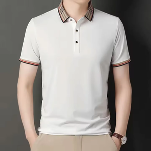 เสื้อโปโลผู้ชายผ้าฝ้ายคุณภาพสูง แขนสั้น กันยับ ระบายอากาศได้ดี - Product Image 1