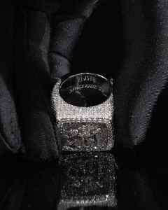 Anillo Cruzado de Plata de Ley 925 con Incrustaciones de Diamantes VVS Moissanite, Estilo Hip Hop, con Logotipo Personalizado, para Hombre - Product Image 3