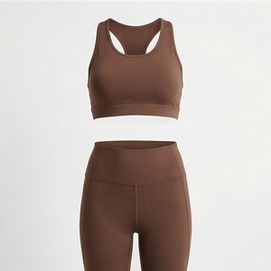 Conjunto Deportivo para Gimnasio, Ropa de Entrenamiento, Top Corto, Producto Duradero, Conjunto de Yoga con Logotipo Personalizado, Cintura Alta sin Costuras, Ropa Deportiva Femenina - Product Image 1