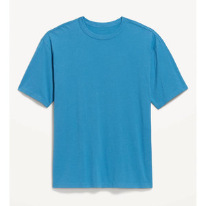 100% Cotton <b>Plain</b> Blank Streetwear Blue T Shirt Design Own Oversize <b>Tshirt</b> Customized T Shirt - Product Image 3
