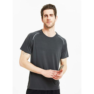 Men's Short Sleeve Quick Dry Sporty T-<b>Shirt</b> Regular Fit Knitted Solid Color O-Neck Athletic Wear - Product Image 3
