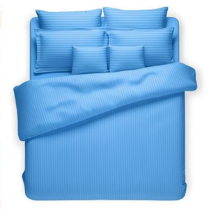 220TC Hotel Bed Sheet Set Queen Size 1 Bed Sheet + 2 Pillow Covers Stripe Cotton <b>Bedding</b> for Home or Hotel - Product Image 2