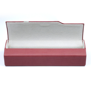Étui à lunettes en cuir PU rouge, forme rectangulaire, coque rigide, style simple, rangement pour lunettes - Product Image 3