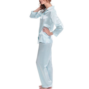 Conjunto de Pijama para Mujer con Logotipo Personalizado, Precio al por Mayor, Pijama de Alta Calidad, Transpirable, de Algodón Tejido, para Verano - Product Image 3