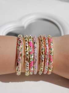 Ensemble de bracelets classiques en résine et métal pour femmes, style indien, design floral, bijoux fantaisie faits à la main, vente directe - Product Image 3