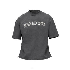 T-shirt Homme en Coton Lavé Premium OEM, Style Vintage Streetwear, Épaules Tombantes, Imprimé Effet Vieilli, Fabrication Personnalisée en Gros - Product Image 4