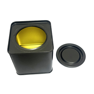 Black Square <b>Tin</b> Box Metal <b>Storage</b> Can 88mm x 88mm x 90mm Sliding Lid Gift Packaging Container for Cookies Candy Tea - Product Image 4