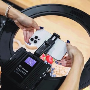 18 Inch Dimmable LED Ring Light 5600K Video Light With Phone <b>Holder</b> Remote <b>Control</b> for Photography Filming TikTok - Product Image 4