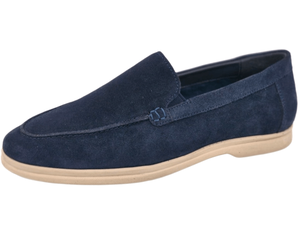 Mocasines de Gamuza Azul Marino para Hombre, Sin Cordones, Punta Redonda, Transpirables, Entresuela de EVA, Suela de Goma, para Todas las Temporadas, Casuales - Product Image 4