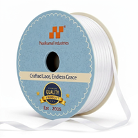 Ruban personnalisable en satin blanc simple face 3 mm, 100 % polyester, résistant au rétrécissement, tissé, 50 yards, pour cartes de mariage, boîtes à gâteaux, emballage cadeau
