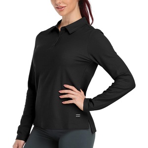 Camisas Casuales al por Mayor, Camisetas de Tenis Personalizadas de Manga Larga, Ecológicas, de Secado Rápido, Transpirables, de Poliéster, Polos de Golf para Mujer - Product Image 5