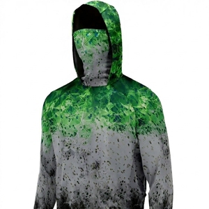 เสื้อเจอร์ซีย์ตกปลาแบบมีฮู้ดลายทางสำหรับผู้ชาย UPF50 ป้องกันรังสียูวี กันน้ำ กันลม แห้งเร็ว เสื้อคลุมสำหรับกิจกรรมกลางแจ้ง - Product Image 1