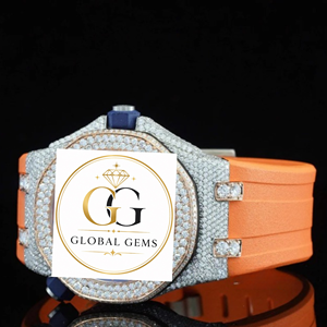 Reloj de Pulsera con Esfera Negra de Diamante Moissanite de Excelente Calidad para Fiestas, Atuendos Casuales y Estilo Urbano en Venta - Product Image 3