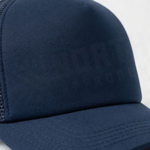 Unisex <b>Navy</b> Blue 6-Panel Trucker Cap Mesh Fabric Adjustable Back Casual Spring Summer <b>Hat</b> - Product Image 4