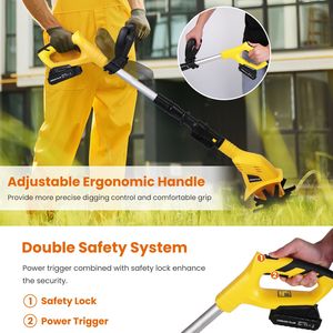 Cultivador de Jardín Eléctrico Inalámbrico de 20V, Batería Recargable, 3.93 Pulgadas de Ancho, 6.69 Pulgadas de Profundidad, Máx. 250 RPM, para Jardín y Patio - Product Image 5