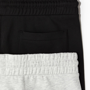 Shorts décontractés pour hommes en coton non tissé, couleur unie, avec cordon de serrage, effet délavé à l'acide et vintage, impression en relief, services OEM - Product Image 2