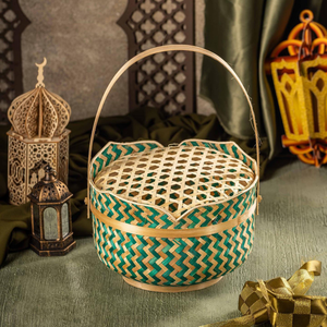 Gold Standard Eco-Friendly Woven <b>Storage</b> Hamper Sustainable Holiday Present Packing Container Native Artisan Weave Festival Pack - Product Image 1