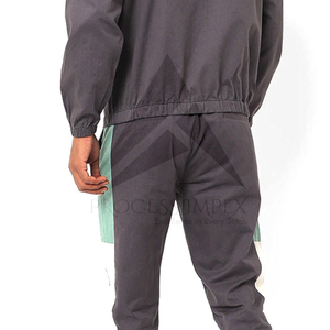Ensemble de survêtement pour homme à blocs de couleur, à capuche, fermeture éclair intégrale, 2 pièces, respirant, en polyester et coton, pour l'automne, tenue décontractée - Product Image 5