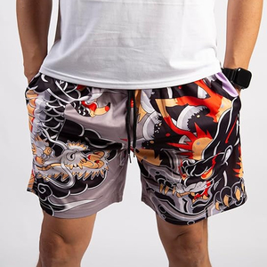 Shorts de sport pour hommes en maille, motif dragon, taille élastique mi-haute, logo personnalisé, poids lourd, pour entraînement et combat – Offre spéciale OME - Product Image 1