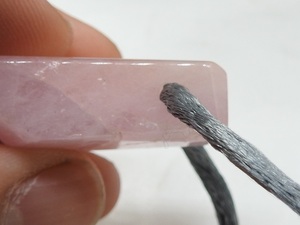 Natural Rose Quartz Sideways <b>Drill</b> Pendant - Smooth Polished Fancy Shape Loose Gemstone for Jewelry Making - 3MM Large Hole <b>Pink</b> - Product Image 3