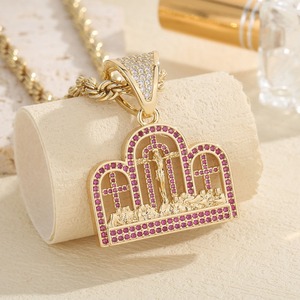 Collar con Colgante de Cruz de Jesús de Lujo con Moissanita – Amuleto Religioso Chapado en Oro con Incrustaciones – Colgante Estilo Hip Hop con Apariencia de Diamante VVS para Hombres y Mujeres - Product Image 4