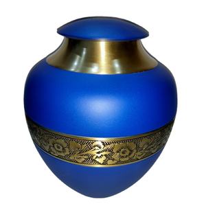 Urnes funéraires personnalisées thème Océan et Plage, Urnes commémoratives côtières pour cendres humaines, Grande urne décorative pour cendres, Urne bleue - Product Image 6