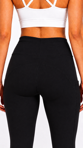 Black High-Waist Women's Yoga Pants Breathable Stretch Knitted Weaving Fabric <b>Butt</b> <b>Enhancement</b> Support Ruched Solid - Product Image 5