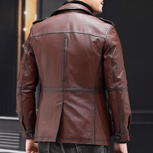 Chaqueta de Cuero de Diseño Único, Superventas, de Alta Calidad, para Hombre, Corte Entallado, Elegante, Ropa de Invierno - Product Image 4