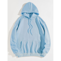 Sweat-shirt à capuche surdimensionné pour homme, jaune uni, décontracté, tricoté, 100% coton, vêtement d'automne, coupe classique, manches longues