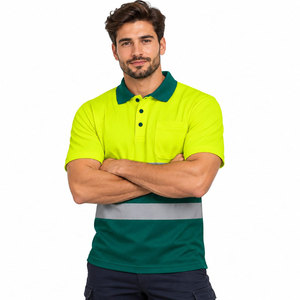 Hi Viz Custom Safety Polo <b>Jackets</b> for <b>Men</b> Resistant Workwear High Visibility <b>Reflective</b> Construction Security Polo T-Shirts - Product Image 5