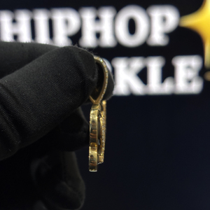 <b>Custom</b> Black Enamel Script <b>Name</b> Pendant 925 Sterling Silver VVS Moissanite Iced Hip Hop <b>Necklace</b> Yellow Gold Personalized 3D - Product Image 4