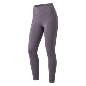 Premium Quality Dusty Purple Sport <b>Leggings</b> <b>Pocket</b> High Waist Full Length Knitted Spandex Polyester Breathable Quick Dry Women's - Product Image 4