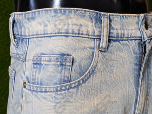 Jean en denim délavé taille haute pour homme, coupe ample, jambe large, tissé uni, léger, en coton, idéal pour le printemps - Product Image 6