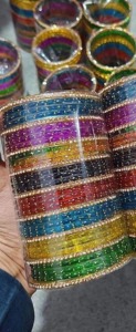 Colorful Islamic Wedding <b>Crystal</b> Rhinestone Imitation Pearl Bangles Set Stackable <b>Bracelets</b> Womens Trendy Fashion Jewelry - Product Image 6