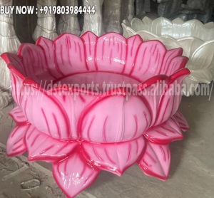 Traditional Haldi Function Fiber Urli for Bride & Groom Low Price Golden Urli Canada Customizable Urli Tub with <b>stool</b> Sale USA - Product Image 6