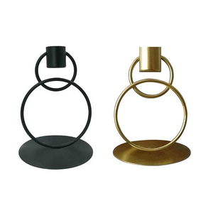 Porte-bougie conique en métal au design élégant pour la décoration de la maison et des tables de mariage, finition noire, fait main - Product Image 4
