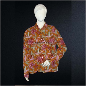 Cotton Block Print Kurti <b>Women</b> <b>Shirt</b> Summer Wear <b>Shirt</b> Full Sleeve Tunic Indian Handmade Printed <b>Shirt</b> - Product Image 2