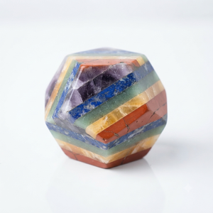 Pierre géométrique en cristal de pierre précieuse polie en forme de dodécédron, sept chakras naturels, pierres de guérison Feng Shui - Product Image 4