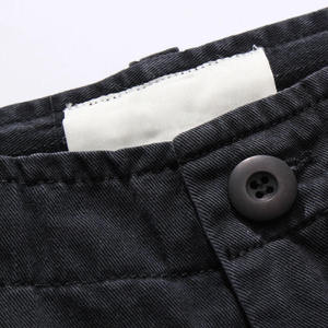 Shorts en jean cargo brodés Streetwear Hip Hop coupe droite mi-longue noirs pour hommes, multi-poches, personnalisables, unisexe, avec logo brodé - Product Image 6